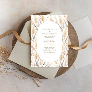 Boho Pampas Grass Wedding Invitation