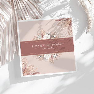 Boho Pampas Grass Wedding Napkin