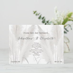 Boho Pampas Grass Wedding Program
