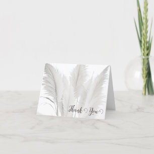 Boho Pampas Grass Wedding Thank You Card