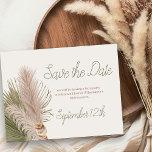 Boho Pampas Grass Western Quinceanera Save The Date<br><div class="desc">Rustic Save the Date card with personalised text and date. The design is editable for any occasion and a perfect match for my western quinceanera invitations. It has boho styling with a watercolor arrangement of country pampas grass and dried palm leaves.</div>