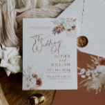 Boho Pampas Terracotta Wedding Invitation<br><div class="desc">Boho invitations are the perfect way to announce your wedding day to your guests. Each invitation features intricate floral designs and beautiful typography in neutral colours, including terracotta, beige, and earthy tones. Printed on high-quality cardstock, they will surely impress your guests and set the tone for your special day. Invitations...</div>