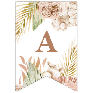 Boho Pampas Tropical Dried FlowerS Bunting