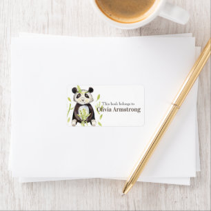 Boho Panda Personalised Book Belongs To Label