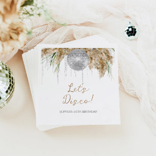 Boho Papmas Grass Disco Ball Any Age Birthday Napkin