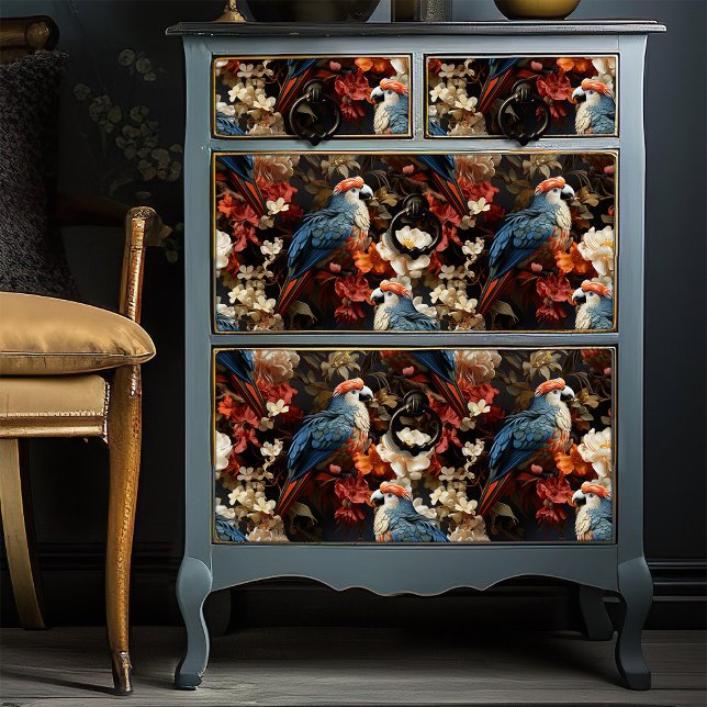 Boho Parrots in Red White and Blue Vibrant Tissue Paper (Creator Uploaded)