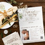 Boho Passport Destination Qr Code Wedding  Invitation<br><div class="desc">Boho Passport Destination Qr Code Wedding Invitation. Matching items available.</div>