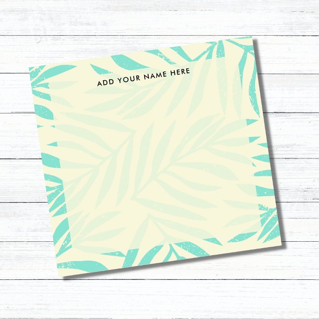Boho Pastel Blue Palm Leaves Office Post-it Notes (Creator Uploaded)