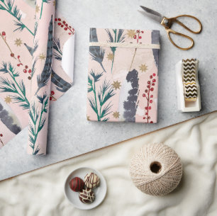 Boho pastel Christmas pattern Wrapping Paper