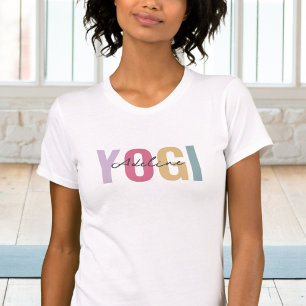Boho Pastel Colour Yogi With Name  T-Shirt