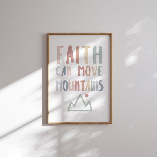 Boho pastel faith can move mountains print (Creator Uploaded)