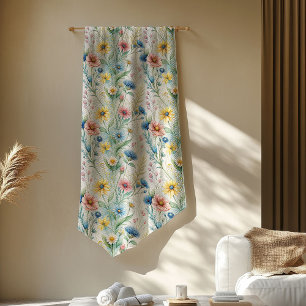 Boho Pastel Floral Blanket Gift for Her Serenity