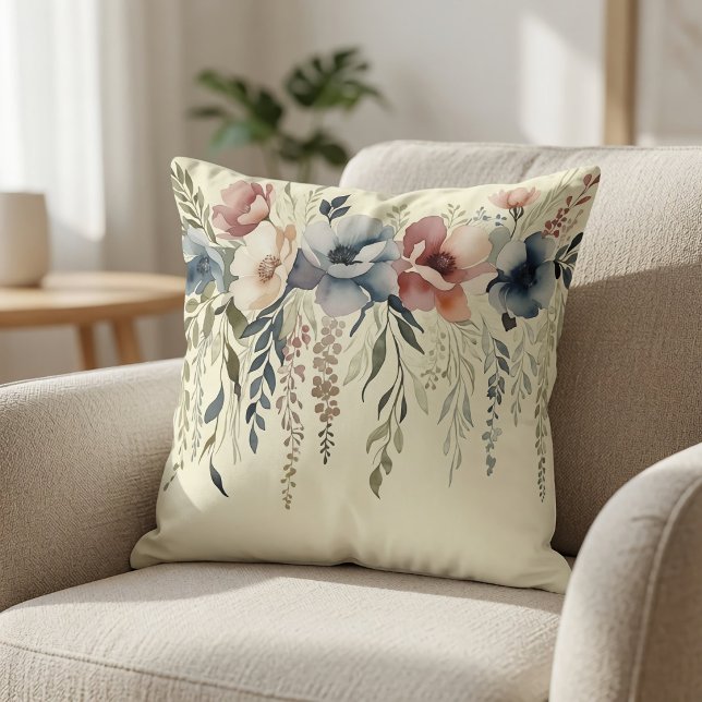 Boho Pastel Floral Cascade Cushion (Creator Uploaded)