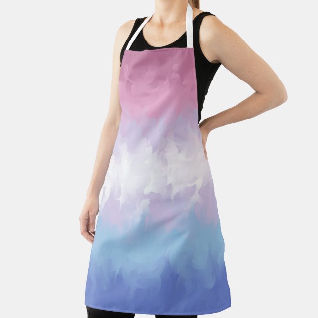 Boho Pastel Fluffy Abstract Bigender Pride Flag Apron (Insitu)