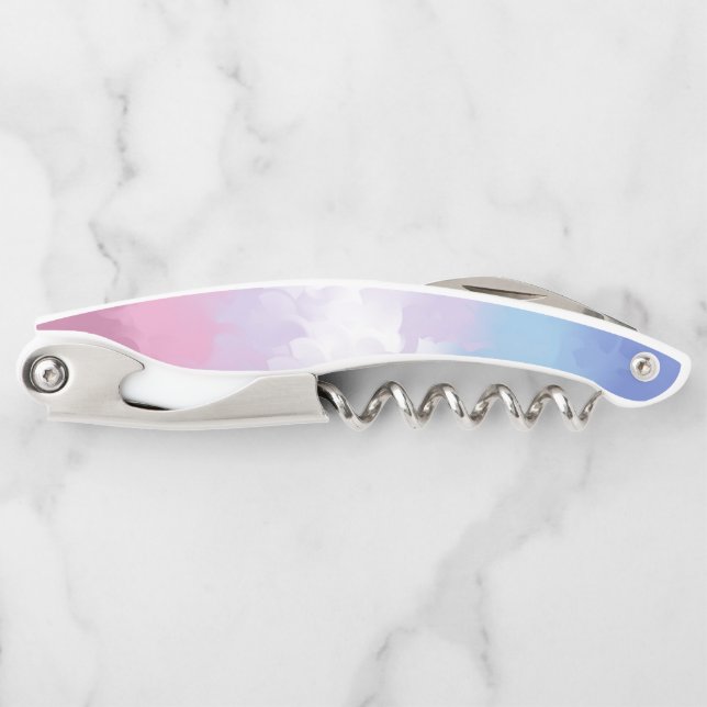 Boho Pastel Fluffy Abstract Bigender Pride Flag Corkscrew (Front)
