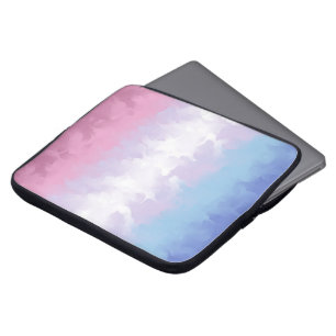 Boho Pastel Fluffy Abstract Bigender Pride Flag Laptop Sleeve