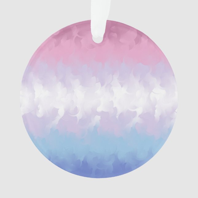 Boho Pastel Fluffy Abstract Bigender Pride Flag Ornament (Front)