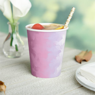 Boho Pastel Fluffy Abstract Bigender Pride Flag Paper Cups