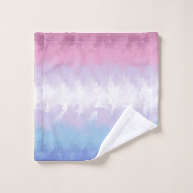 Boho Pastel Fluffy Abstract Bigender Pride Flag Wash Cloth (Wash Cloth)
