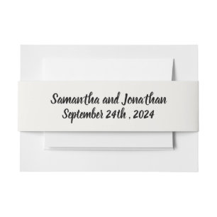 BOHO Pastel Garden Colors Wedding  Invitation Belly Band