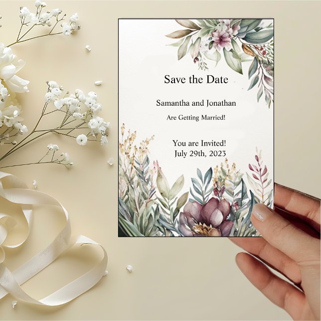 BOHO Pastel Garden Colours Save the Date Card (Creator Uploaded)