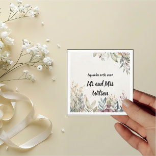 BOHO Pastel Garden Colours Wedding Dinner Cocktail Napkin