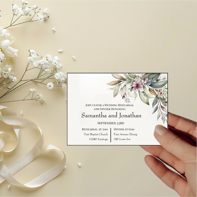 BOHO Pastel Garden Colours Wedding Rehearsal Invitation (Creator Uploaded)
