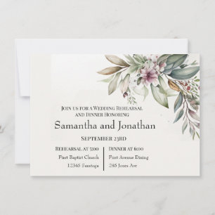 BOHO Pastel Garden Colours Wedding Rehearsal Invitation