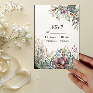 BOHO Pastel Garden Colours Wedding RSVP