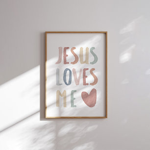Boho pastel Jesus loves me print