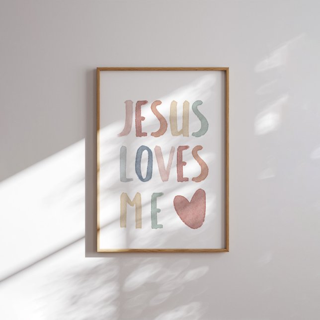 Boho pastel Jesus loves me print (Creator Uploaded)
