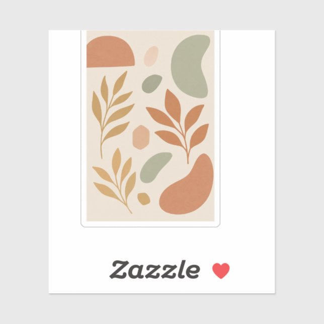 Boho Pastel Leaves Custom Sticker | Modern Botanic (Sheet)