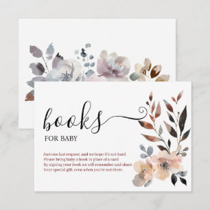 Boho Pastel Pink Flower Blooms Books For Baby Enclosure Card