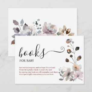 Boho Pastel Pink Flower Blooms Books For Baby Enclosure Card