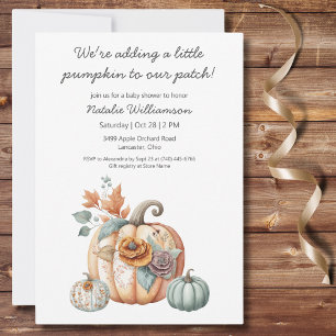 Boho Pastel Pumpkins Baby Shower Invitation