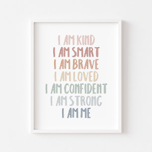 Boho pastel rainbow affirmation for kids print