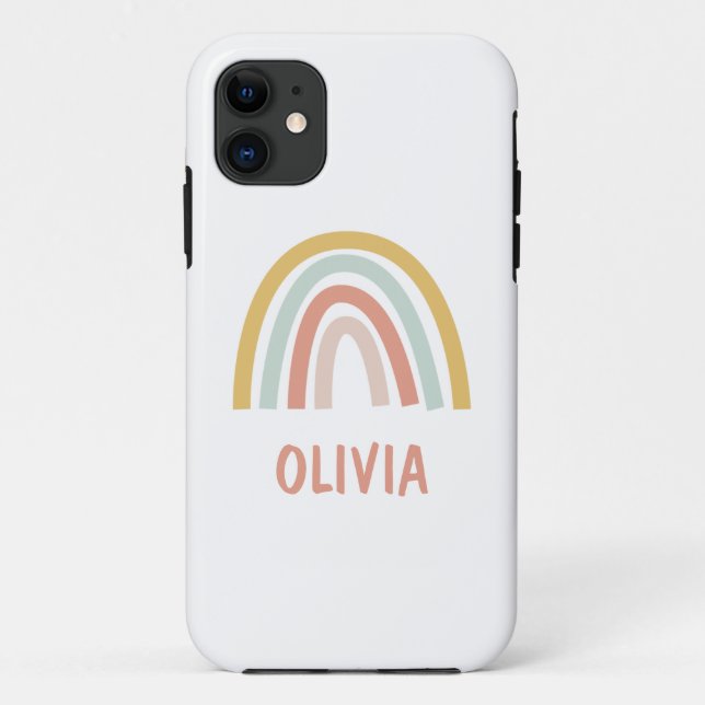 Boho Pastel Rainbow Personalised Case-Mate iPhone Case (Back)