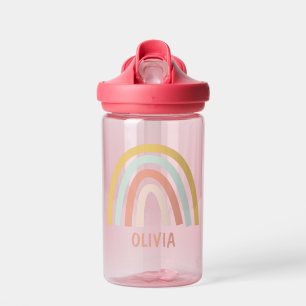 Boho Pastel Rainbow Personalised Water Bottle