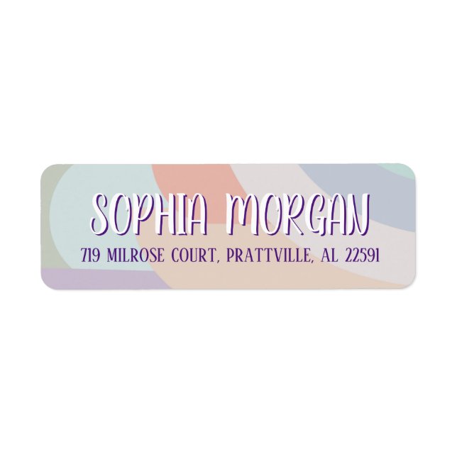 Boho Pastel Rainbow Return Address Label (Front)