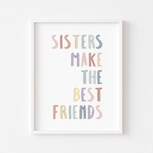 Boho pastel sisters make the best friends print