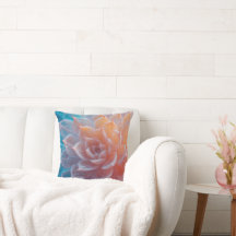 Boho Pastel Succulent Pillow – Sugar-Glazed Petals