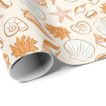Boho Pastel Terracotta Pink Seashell Wrapping Wrapping Paper<br><div class="desc">Boho Pastel Terracotta Pink Seashell Wrapping Paper Set</div>