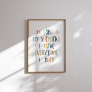 Boho pastel The lord is my shepherd poster