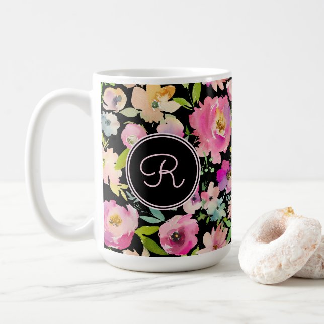 Boho Pastel Watercolor Coffee Mug (With Donut)