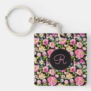 Boho Pastel Watercolor Key Ring