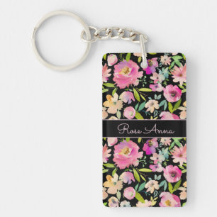 Boho Pastel Watercolor Key Ring
