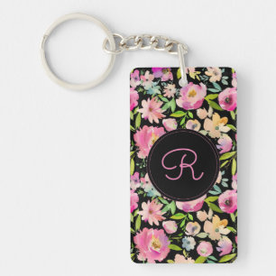 Boho Pastel Watercolor Key Ring