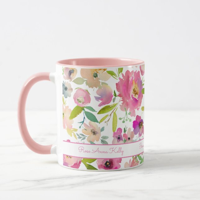 Boho Pastel Watercolor Mug (Left)