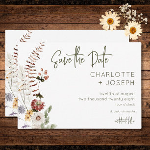Boho Pastel Wildflowers Modern Floral Wedding Save The Date