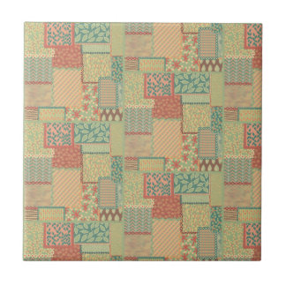 Boho Patchwork Ceramic Tile